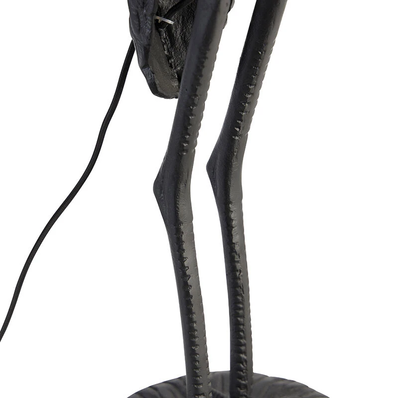 QAZQA Vintage Stehlampe schwarz mit Stoffschirm schwarz - Kranichvogel To 7 QAZQA Vintage Stehlampe schwarz mit Stoffschirm schwarz - Kranichvogel To – Bild 5