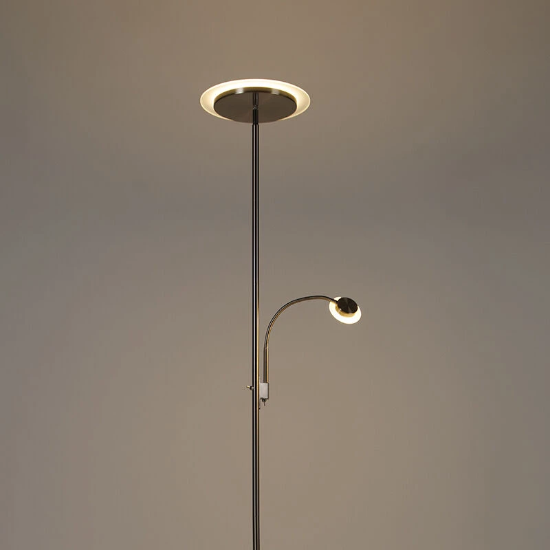 QAZQA Moderne vloerlamp staal incl. LED met leesarm - Chala 16 QAZQA Moderne vloerlamp staal incl. LED met leesarm - Chala – Bild 14