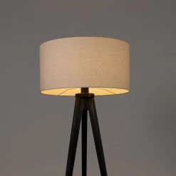 QAZQA Stehleuchte Stativ schwarz mit Schirm weiß 50 cm - Tripod Classic -Stehlampen Verkaufsladen 7127 104104 9