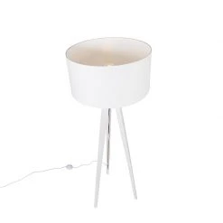 QAZQA Modernes Stehlampenstativ weiß mit weißem Schirm 50 cm - Tripod Classic -Stehlampen Verkaufsladen 7128 104118 5