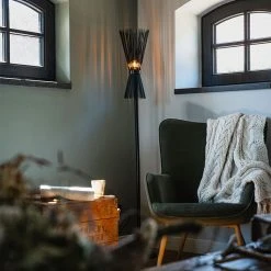 QAZQA Art Deco Stehlampe schwarz - Besen