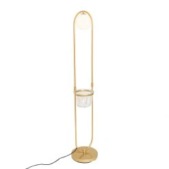 QAZQA Art deco vloerlamp goud met wit glas - Isabella -Stehlampen Verkaufsladen 7175 105934 7