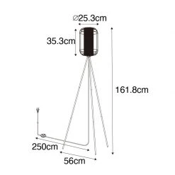 QAZQA Design Stehlampe Stativ schwarz mit Gold - Gaze -Stehlampen Verkaufsladen 7196 104846 3