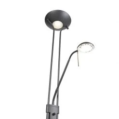 QAZQA Stehleuchte schwarz mit Leseleuchte inkl. LED und Dimmer - Diva 2 -Stehlampen Verkaufsladen 7221 91863 11