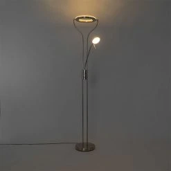 QAZQA Moderne Stehleuchte Stahl mit Lesearm inkl. LED und Dimmer - Divo 44 QAZQA Moderne Stehleuchte Stahl mit Lesearm inkl. LED und Dimmer - Divo -Stehlampen Verkaufsladen 7268 104097 20