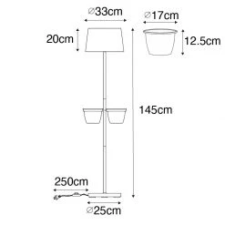 QAZQA Moderne Stehlampe schwarz mit Glas 33 cm - Roslini -Stehlampen Verkaufsladen 7282 104760 3