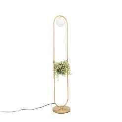 QAZQA Art deco vloerlamp goud met wit glas - Isabella -Stehlampen Verkaufsladen 7317 105934 12