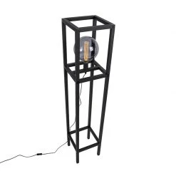 QAZQA Industrielle Stehlampe schwarz - Big Cage 2 -Stehlampen Verkaufsladen 7327 98925 12