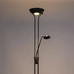 QAZQA Stehleuchte schwarz mit Leseleuchte inkl. LED und Dimmer - Diva 2 -Stehlampen Verkaufsladen 7328 91863 13