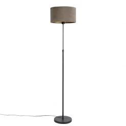 QAZQA Stehlampe schwarz mit Samtschirm taupe mit Gold 35 cm - Parte 23 QAZQA Stehlampe schwarz mit Samtschirm taupe mit Gold 35 cm - Parte -Stehlampen Verkaufsladen 7361 98586 10