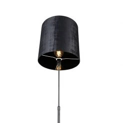 QAZQA Stehlampe schwarz Schirm schwarz 40 cm verstellbar - Parte -Stehlampen Verkaufsladen 7362 104176 4