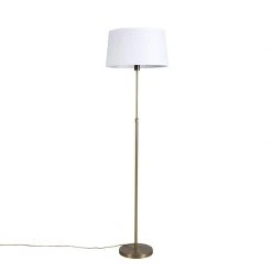 QAZQA Bronze Stehleuchte mit Leinenschirm weiß 45 cm verstellbar - Parte -Stehlampen Verkaufsladen 7376 93204 10