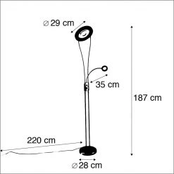 Leuchten Direct Moderne Stehlampe Stahl inkl. LED mit Lesearm - Hella -Stehlampen Verkaufsladen 7381 98189 3