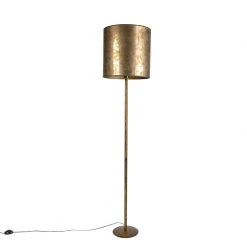 QAZQA Vintage Stehleuchte Gold mit alt bronze Schirm 40 cm - Simplo -Stehlampen Verkaufsladen 7397 98109 8