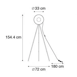 QAZQA Stehlampe schwarz mit Gold 154,4 cm Stativ - Magnax Eco -Stehlampen Verkaufsladen 7414 102518 3