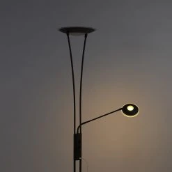 QAZQA Stehlampe schwarz mit Lesearm inkl. LED und USB-Anschluss - Sevilla -Stehlampen Verkaufsladen 7423 99508 13