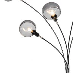 QAZQA Design Stehlampe schwarz mit Rauchglas 5-flammig - Sixties Marmo -Stehlampen Verkaufsladen 7432 104441 6