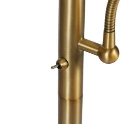 QAZQA Klassische Stehlampe bronzefarbener Stoffschirm weiß mit Leselampe - Retro -Stehlampen Verkaufsladen 7435 103240 6