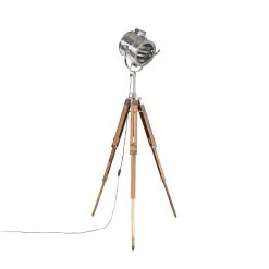 QAZQA Stativ Stehleuchte Holz mit Studio Spot - Tripod Radiant -Stehlampen Verkaufsladen 7448 98818 11