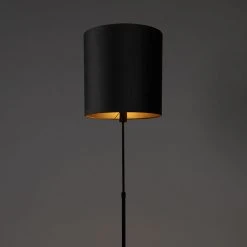 QAZQA Stehlampe schwarz Schirm grau 40 cm verstellbar - Parte -Stehlampen Verkaufsladen 7454 104181 10