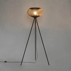 QAZQA Moderne dreibeinige Stehlampe schwarz mit Gold - Lucas -Stehlampen Verkaufsladen 7474 105148 10