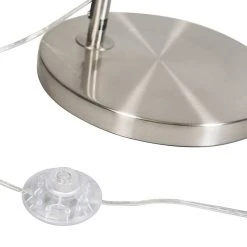 QAZQA Moderne Bogenlampe aus Stahl mit grauem Stoffschirm - Arc Basic -Stehlampen Verkaufsladen 7501 91642 5