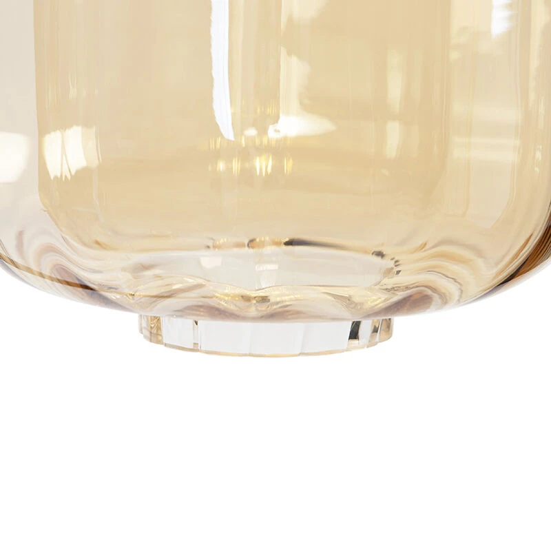 QAZQA Design Stehleuchte schwarz mit Braunglas - Qara 11 QAZQA Design Stehleuchte schwarz mit Braunglas - Qara – Bild 9