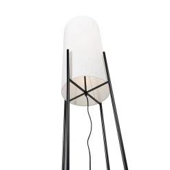 QAZQA Design Stehleuchte schwarz mit Leinenschirm weiß - Rich -Stehlampen Verkaufsladen 7527 103284 9