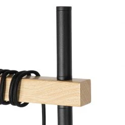 QAZQA Land Stehlampe schwarz mit Holz 2-Licht - Chon -Stehlampen Verkaufsladen 7568 103237 5