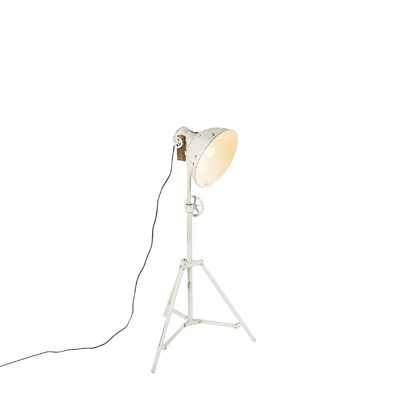 QAZQA Industrielle Stehleuchte Stativ weiß - Mangos 8 QAZQA Industrielle Stehleuchte Stativ weiß - Mangos – Bild 6