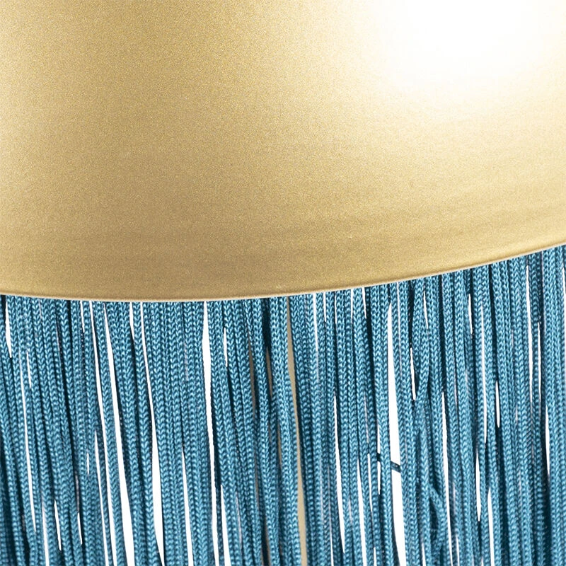 QAZQA Orientalische Stehlampe Gold mit grünen Fransen 30 cm - Fransen 9 QAZQA Orientalische Stehlampe Gold mit grünen Fransen 30 cm - Fransen – Bild 7