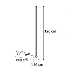 QAZQA Stehlampe schwarz inkl. LED mit Touch-Dimmer 3-stufig dimmbar - Line-up -Stehlampen Verkaufsladen 7609 103058 4