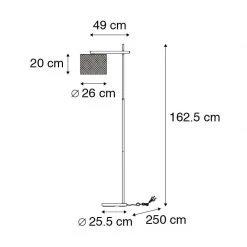 QAZQA Industrielle Stehlampe schwarz - Drum Mesh 19 QAZQA Industrielle Stehlampe schwarz - Drum Mesh -Stehlampen Verkaufsladen 7611 103178 4