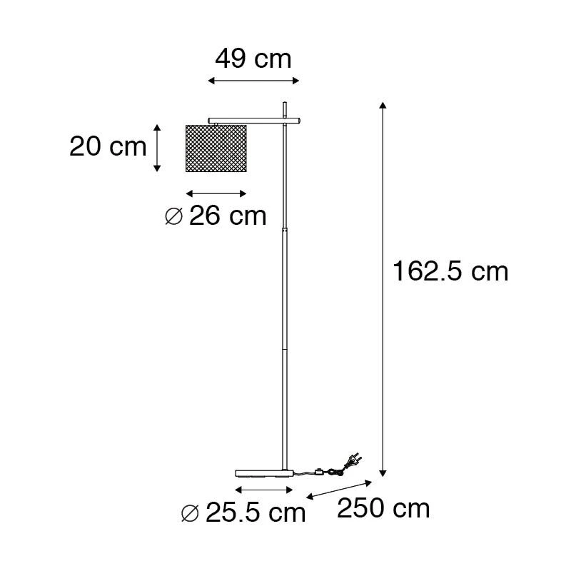QAZQA Industrielle Stehlampe schwarz - Drum Mesh 7 QAZQA Industrielle Stehlampe schwarz - Drum Mesh – Bild 5
