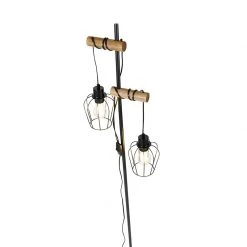 QAZQA Ländliche Stehlampe schwarz mit Holz 2-flammig - Stronk 33 QAZQA Ländliche Stehlampe schwarz mit Holz 2-flammig - Stronk -Stehlampen Verkaufsladen 7656 103909 12