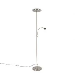 QAZQA Moderne vloerlamp staal incl. LED met leesarm - Chala 31 QAZQA Moderne vloerlamp staal incl. LED met leesarm - Chala -Stehlampen Verkaufsladen 7659 102612 14