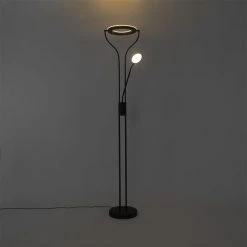 QAZQA Moderne Stehleuchte schwarz mit Lesearm inkl. LED und Dimmer - Divo -Stehlampen Verkaufsladen 7662 104098 21