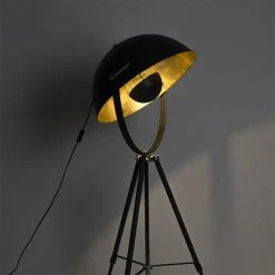 QAZQA Stehlampe schwarz mit gold 51 cm verstellbarem Stativ - Magnax -Stehlampen Verkaufsladen 7684 102519 15