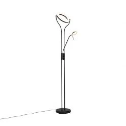 QAZQA Moderne Stehleuchte schwarz mit Lesearm inkl. LED und Dimmer - Divo -Stehlampen Verkaufsladen 7686 104098 17