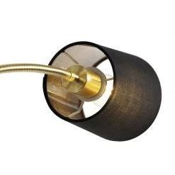 QAZQA Klassische Stehlampe Gold Stoffschirm Schwarz mit Leselampe - Retro -Stehlampen Verkaufsladen 7692 103239 8