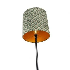 QAZQA Stehlampe schwarzer Schirm Pfau Design Gold innen 40 cm - Simplo -Stehlampen Verkaufsladen 7703 104161 4
