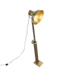 QAZQA Industrielle Stehlampe Bronze mit Holz - Mangos -Stehlampen Verkaufsladen 7731 102349 9
