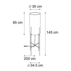 QAZQA Design Stehleuchte schwarz mit Leinenschirm schwarz - Rich -Stehlampen Verkaufsladen 7734 103285 4