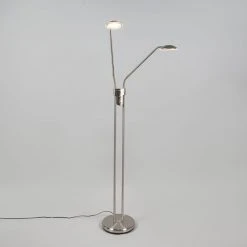 QAZQA Moderne Stehleuchte Stahl mit Leseleuchte inkl. LED - Eva 14 QAZQA Moderne Stehleuchte Stahl mit Leseleuchte inkl. LED - Eva -Stehlampen Verkaufsladen 7756 93833 2