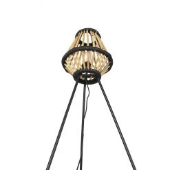 QAZQA Orientalische Stativ-Stehlampe Bambus mit Schwarz - Evalin -Stehlampen Verkaufsladen 7772 105076 7