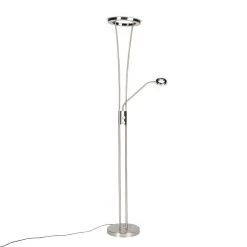 QAZQA Moderne Stehlampe Stahl und Glas inkl. LED mit Lesearm - Divine -Stehlampen Verkaufsladen 7777 99249 17