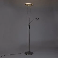 QAZQA Moderne Stehlampe Stahl und Glas inkl. LED mit Lesearm - Divine -Stehlampen Verkaufsladen 7810 99249 16