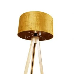 QAZQA Stehlampe Holz mit Stoffschirm gold 50 cm - Stativ Classic -Stehlampen Verkaufsladen 7827 104361 5