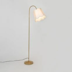 QAZQA Klassische Stehlampe aus Messing mit weißem Lampenschirm - Nona -Stehlampen Verkaufsladen 7836 104402 11