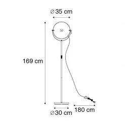 QAZQA Stehlampe schwarz mit Gold 35 cm verstellbar - Magnax 23 QAZQA Stehlampe schwarz mit Gold 35 cm verstellbar - Magnax -Stehlampen Verkaufsladen 7875 102508 3
